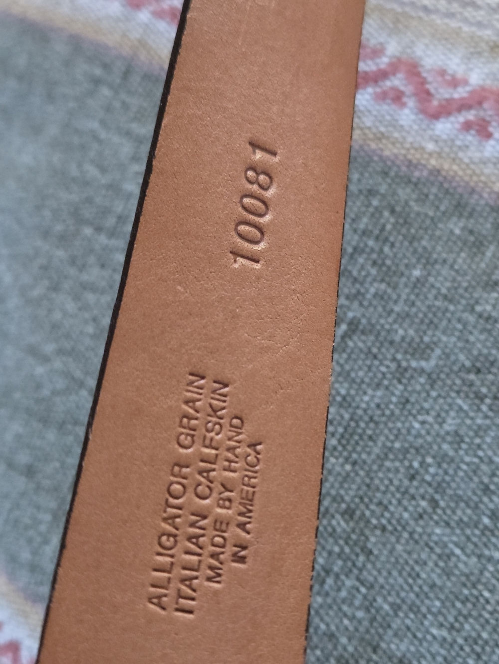 Mens Martin Dingman Alligator Grain Italian Calfskin Leather Belt 38 - Picture 3 of 16
